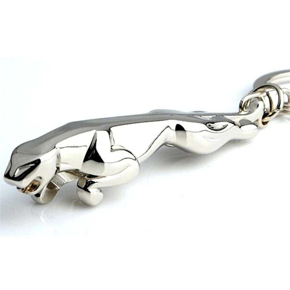 LT Metal Stainless Steel Leopard Keychain For Women Men Jaguar Car Keyrings Fine Bag Key Chains Creative Jewelry Gift Q-004264O