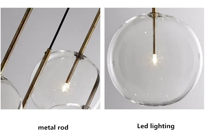1 Lätt klar glasklot Dimble G4 LED Pendant Lights Matsal Pendant Lamp Gold Chrome LED HANGING LAMP LED DROPLIGHT289T