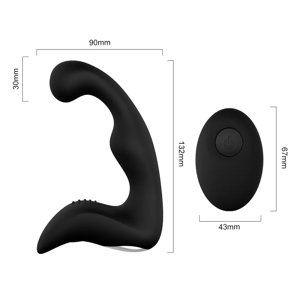 PHANXY Control remoto Masculino Masajeador de Próstata Vibrador Hombres Silicona Butt SexToy Para Principiantes Gay Cola Anal Plug Sex Toy Y2004221904011