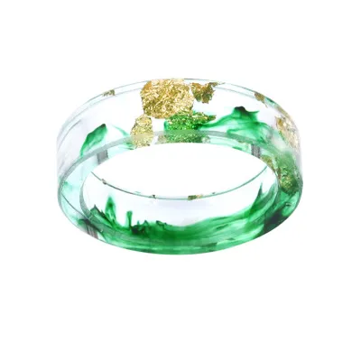 Transparente handgefertigte getrocknete Blume Harz Ringe 8 Farben Goldfolie Papier Inside Epoxidharz Fingerring Für Frauen Party Schmuck Zubehör Geschenk