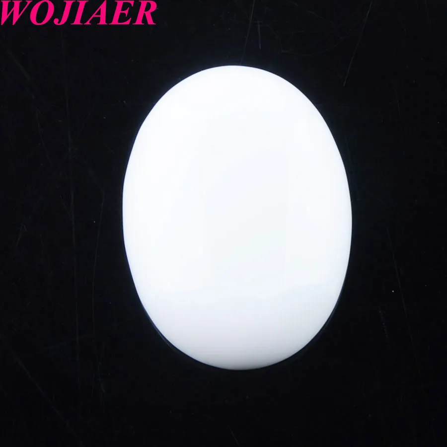 Wojiaer Natural White Jade Gemstone Beads Oval Cabochon Cab No Hole 22x30x7mm för örhängen som gör smycken Tillbehör U81092408