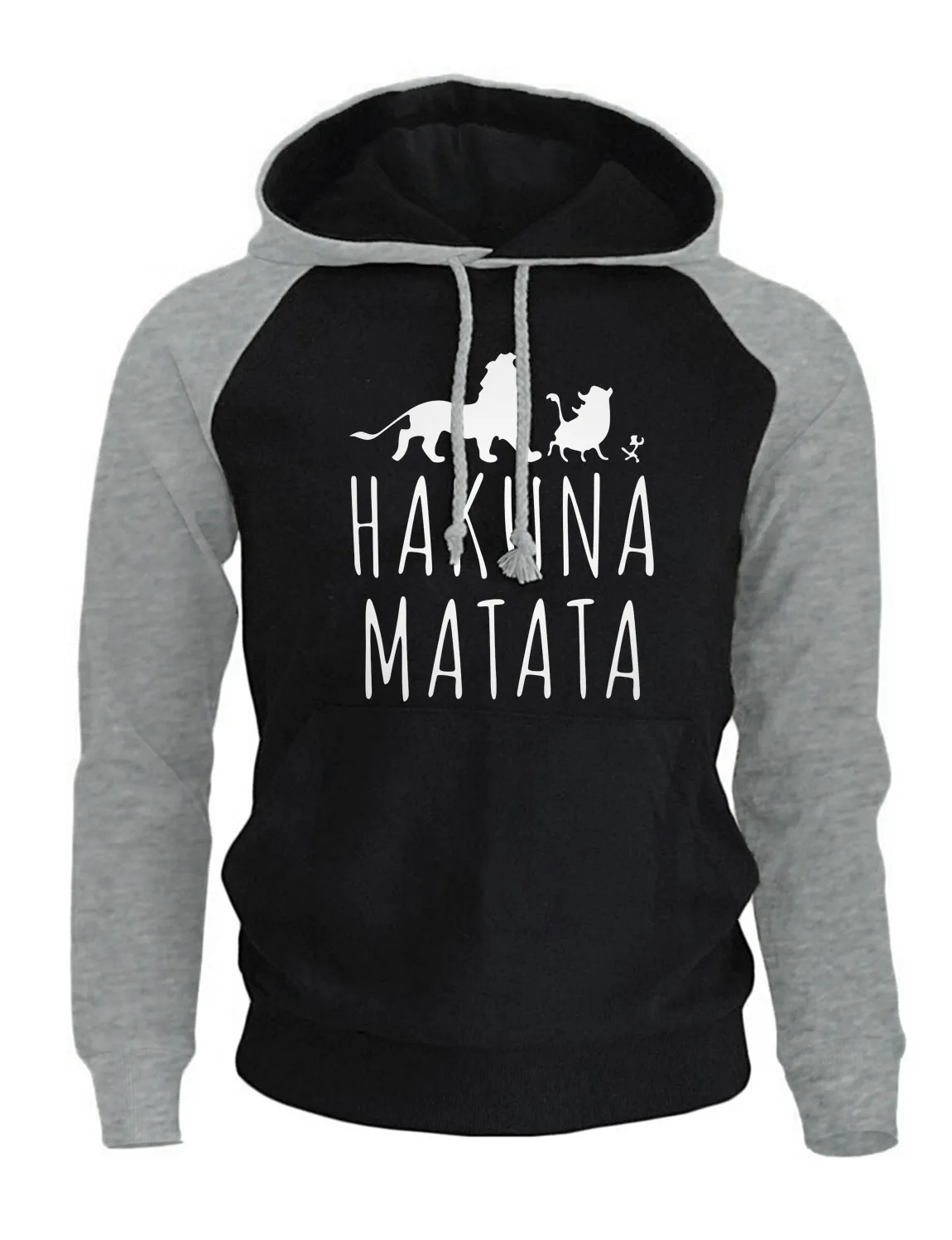 2018 Yeni Varış Hoodies Erkekler Komik Baskı Hakuna Matata Street Giyim Sonbahar Kış Polar Sweatshirt Erkekler Spor Giyim Harajuku C19041901