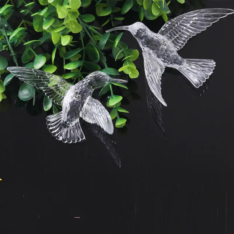 12 piezas de alta calidad europea colgante cristal acrílico pájaro colibrí antena de techo hogar boda etapa decoración adornos 273Z