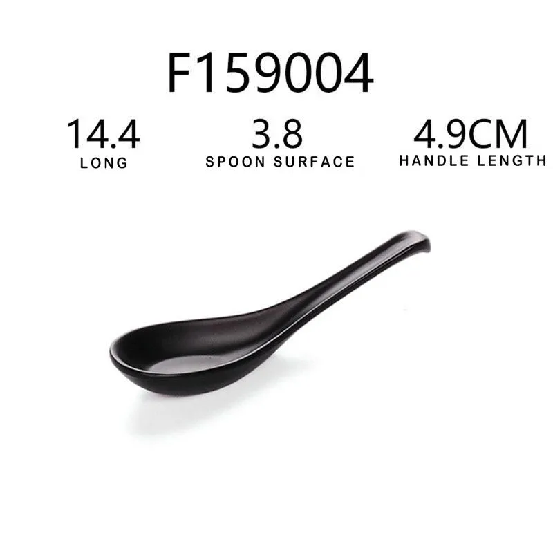 Soup Spoon Black Matte Ladle Spoon Plastic Japanese Style Melamine Tableware Anti-Fall Tortoise Shell Shaped261M