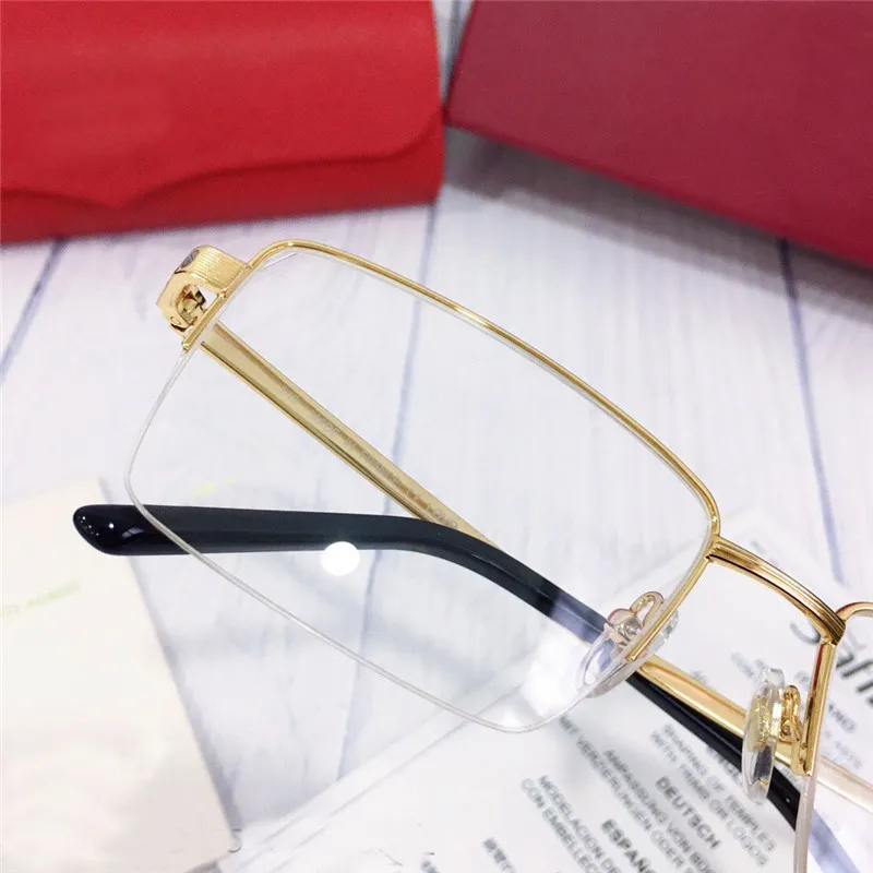 Mode lunettes entières en métal demi-monture vis jambes rondes lunettes optiques hommes classique simple style d'affaires CT00870184z