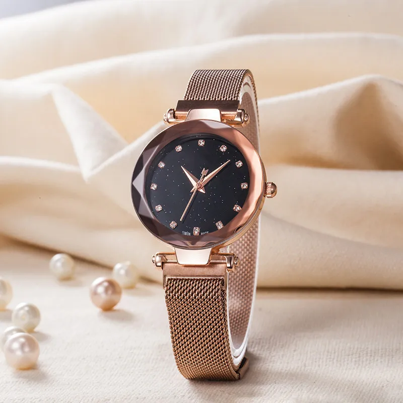 Популярный модный бренд для женщин и девочек, разноцветный металлический стальной ремешок, кварцевые наручные часы с магнитной пряжкой, Di 02265K