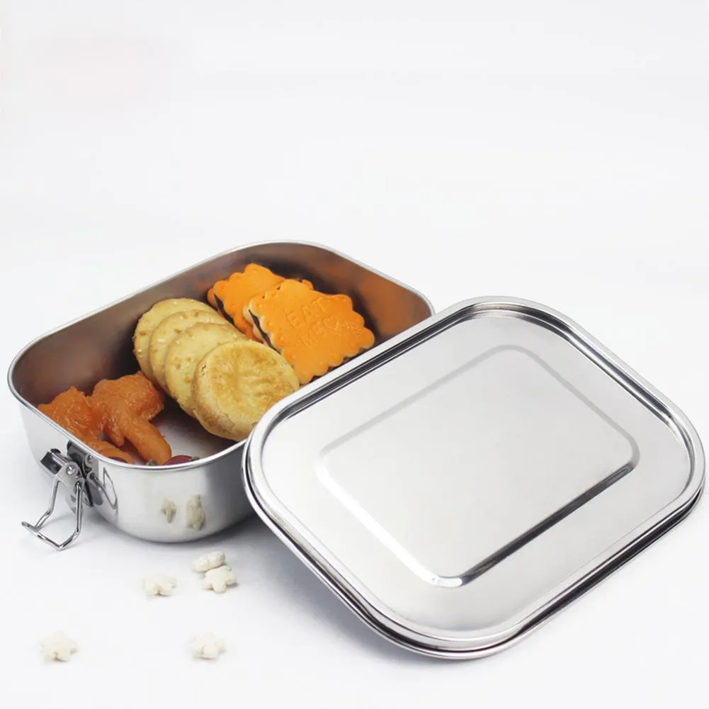 LanLan Square 304 Contenitore il pranzo in acciaio inossidabile con anello di tenuta in silicone Contenitore alimenti a prova di perdite Bento Box -30 C18112301