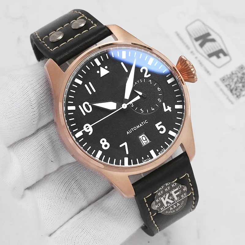 Rose Gold Luxury Fashion Womens Lady Mens Designer Automatic Movement Power Recerve Big Pilot Kf Watches Man Watch Wristwatches307A