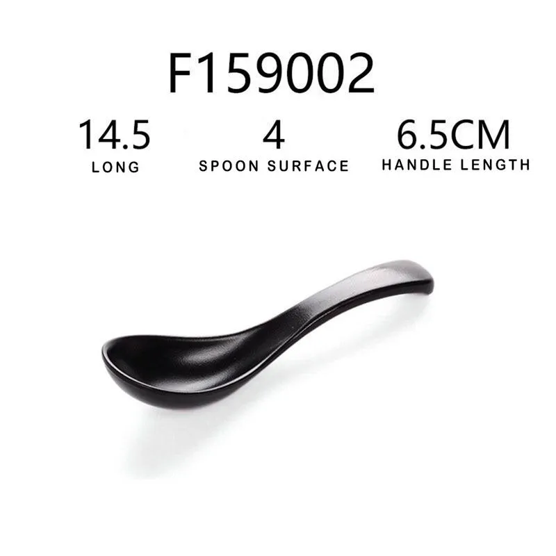 Soup Spoon Black Matte Ladle Spoon Plastic Japanese Style Melamine Tableware Anti-Fall Tortoise Shell Shaped281y