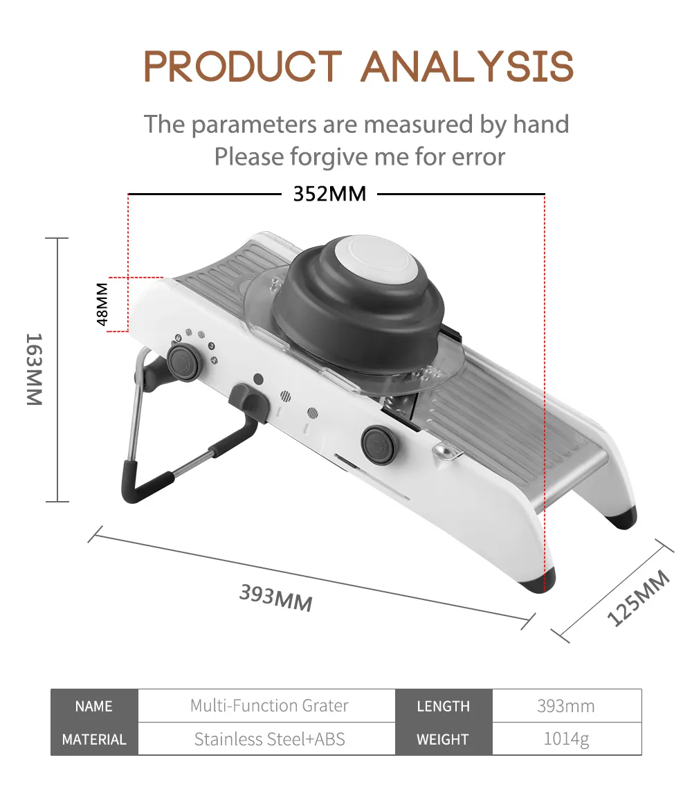 304 Stainless Steel Mandoline Professional Vegetable Slicer Adjustable  Cutter Vegetable Grater with Blades Kitchen Accessories - AliExpress