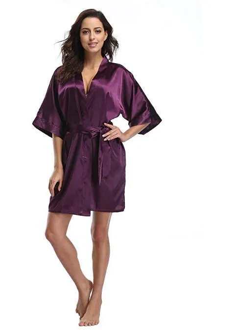 4XLWomen039s Satin Hochzeit Kimono Braut Robe Nachtwäsche Brautjungfer Roben Pyjamas Bademantel Nachthemd Spa Braut Roben Dressing G1293932