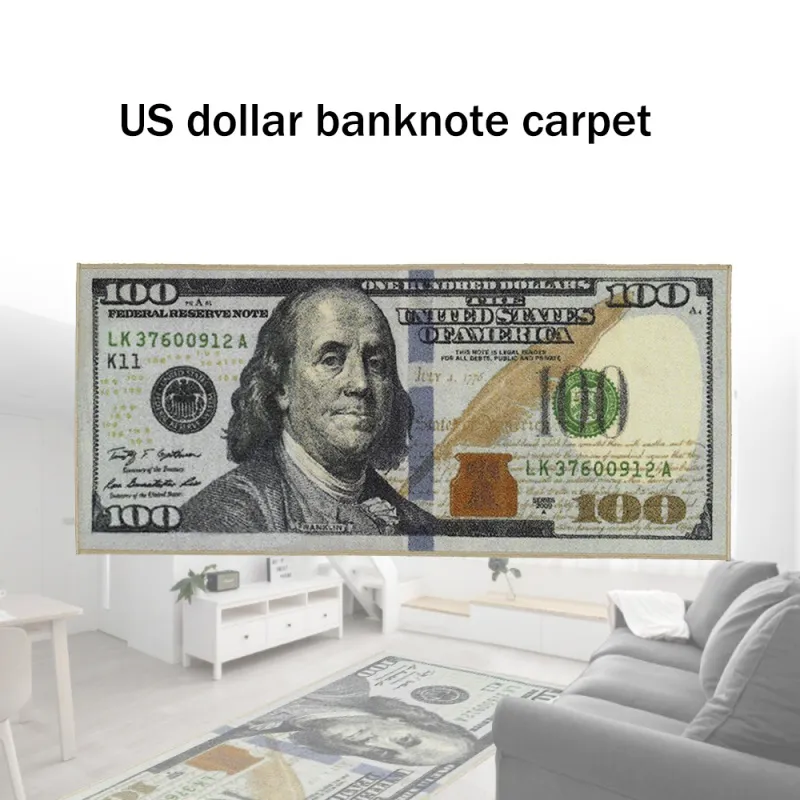 Área criativa tapete dólar bill 100 impressão tapete do banheiro cozinha antiderrapante corredor tapetes para sala de estar Decoration1279j
