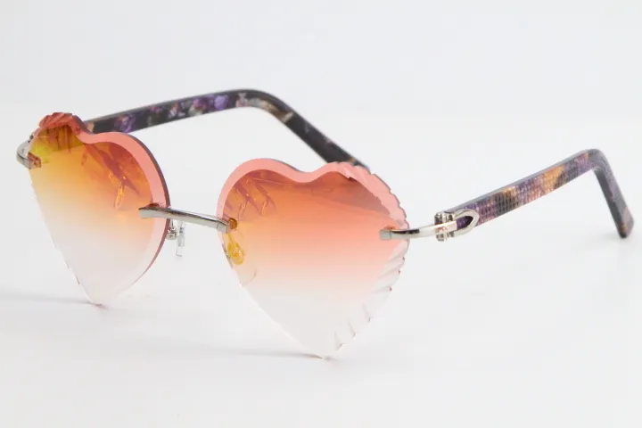 Säljer nya rimlösa solglasögon marmorplank solglasögon 3524012 Top Rim Focus Eyewear Slim and Longongated Triangle Linser Unisex Fas2687