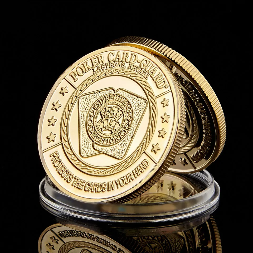 5 pezzi in metallo artigianale POT carta impegnata badge protezione carte souvenir fiches da poker moneta WCapsule5413122