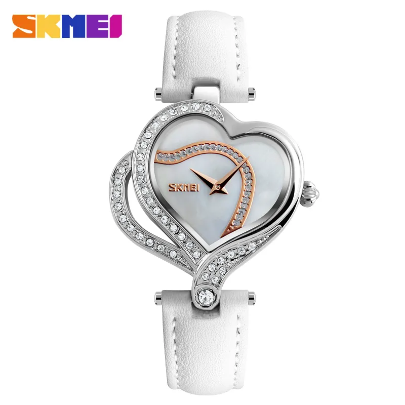 Skmei moda quartzo relógios femininos criativo diamante-cravejado senhoras relógio de pulso marca superior relógio de luxo feminino montre femme 91612776