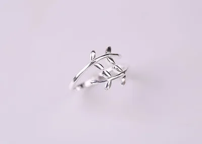 Olive Tree Branch Leaves Open Ring for Women Girl Wedding Rings Charms Leaf Rings Adjustable Knuckle Finger Jewelry Xmas Cheap 20P277g