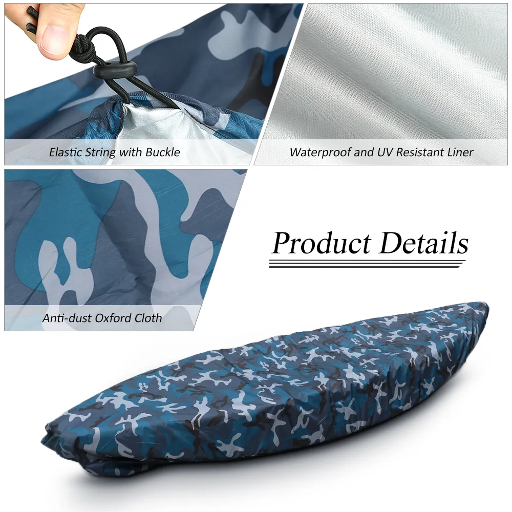 Professionelle Universal Kajak Lagerung Abdeckung Camouflage Kanu Boot Wasserdicht UV-beständig Staub Protection242T