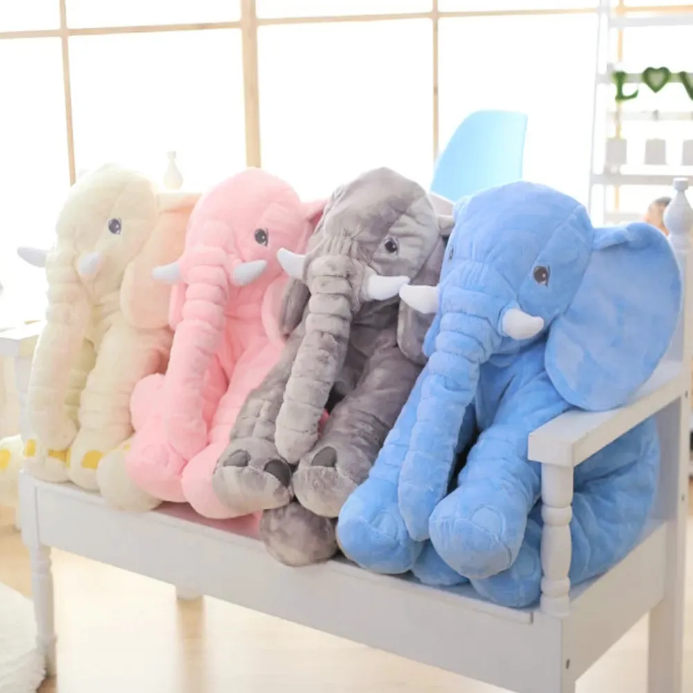 Große Kinder Plüsch Elefanten Spielzeug Schlafkissenpuppe PP Baumwollfutter Baby Stofftiere Y2001033835564