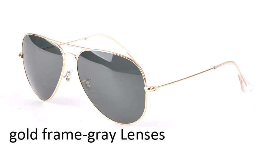 Whole-Pilot Sunglasses for Men Women Fashion Brand Designer Sunglasses Metal Frame Glass Lens UV400 Excellent Quality Sunglass2502