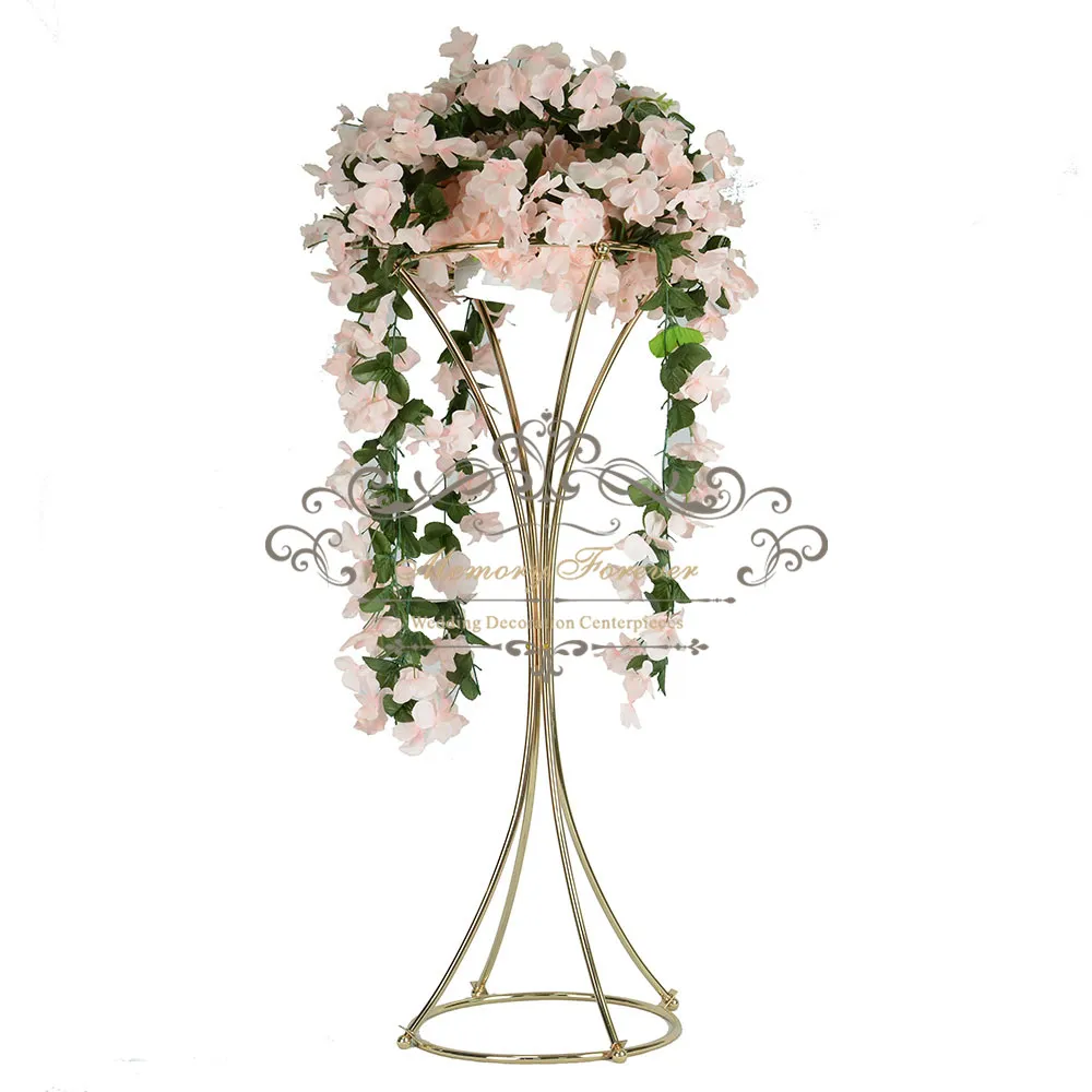 Hoge kwaliteit nieuwste hoge middenstukken bruiloft tafel centerpieces decoratie bloemenstandaard decoratieve gouden vazen voor huwelijk9504249