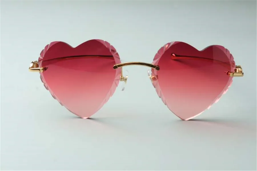 -vendita di nuovi occhiali da sole con lenti da taglio a forma di cuore di alta qualità Direct 8300687 aste leopardate in metallo misura 58-18-140mm233g