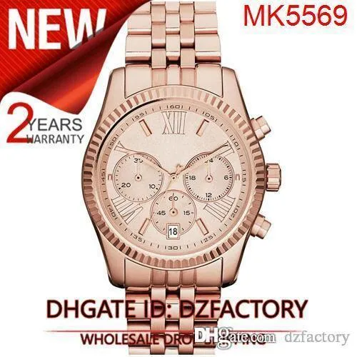 Drop Women's Two Tone Watch MK5555 MK5556 MK5569 MK5708 MK5709 MK5735 MK5955 MK6206 MK6207 MK6222316R