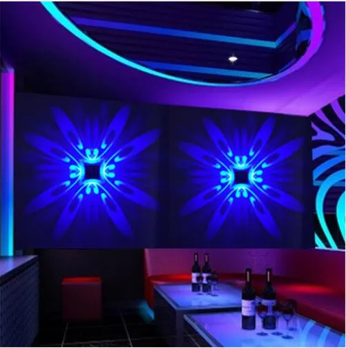 Ściana lampa ścienna LED Projekcja LED Kolorowa oświetlenie Mural Luminaire Tła Ściana światło dla domu El KTV Bar261h
