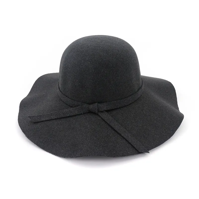 Moda kadın bayan geniş ağzına kadar yün fedora disket şapkaları vintage kadın kız yuvarlak fedoras cloche cap trilby bowly hat244f