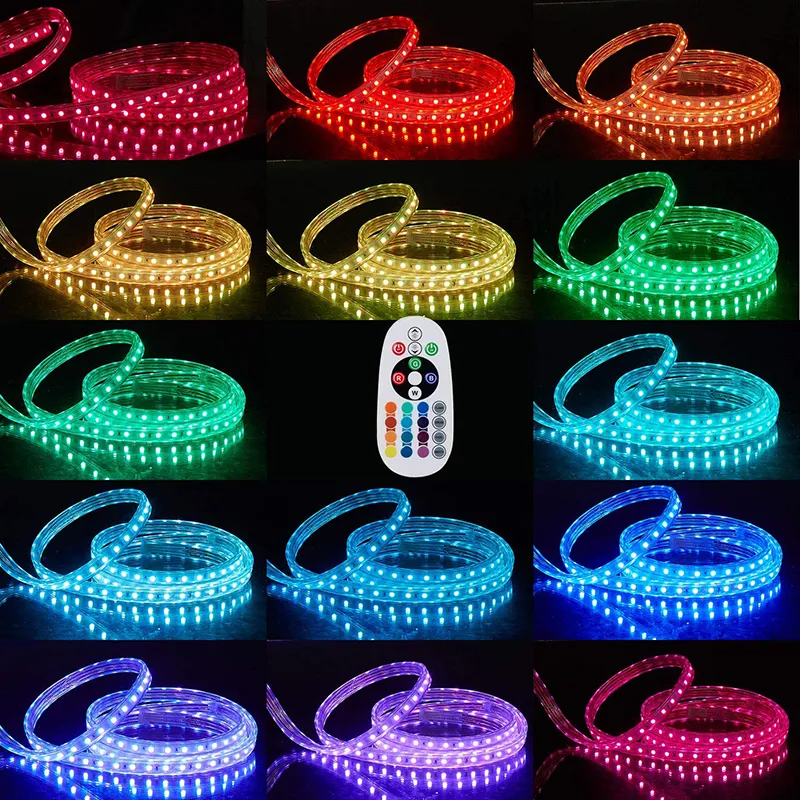 150ft 50m luz de tira led luzes cortáveis smd2835 5050 120leds m 60led m corda flexível luz ip65 branco quente rgb neon decoração indoo269r