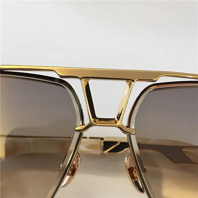 Lunettes de soleil design pour hommes, monture carrée en or K, verres coupés en cristal, haut de gamme, qualité supérieure, avec étui 306Q