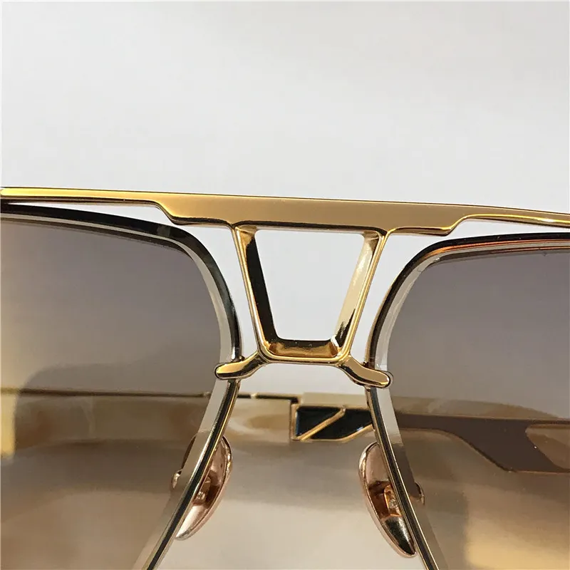 men glasses design sunglasses player square K gold frame crystal cut lens high-end top quality outdoor eyewear with case233B