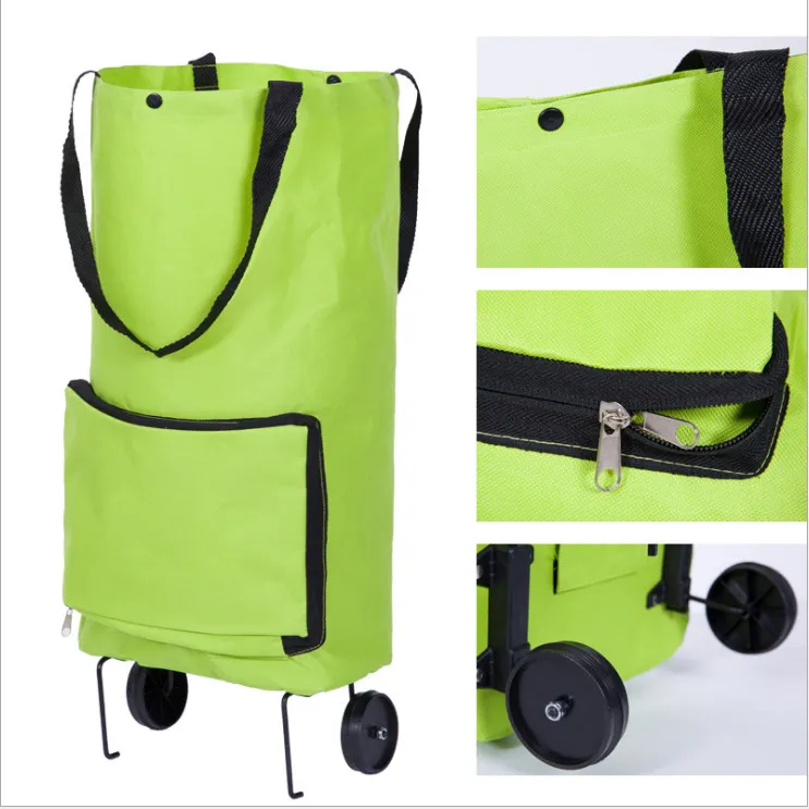 Fashion Folding Home Trolley Einkaufstasche Wiederverwendbarer Einkaufswagen Tragbare umweltfreundliche Aufbewahrungstaschen Große faltbare Grifftaschen12422