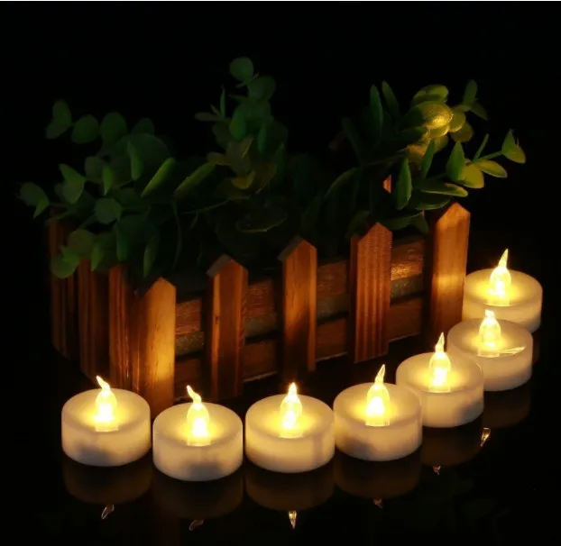 SXI – bougie chauffe-plat LED à piles blanc chaud, 24 paquets, sans flamme, scintillante, Dia 1 4, fausse bougie électrique pour mariage votif, 249M