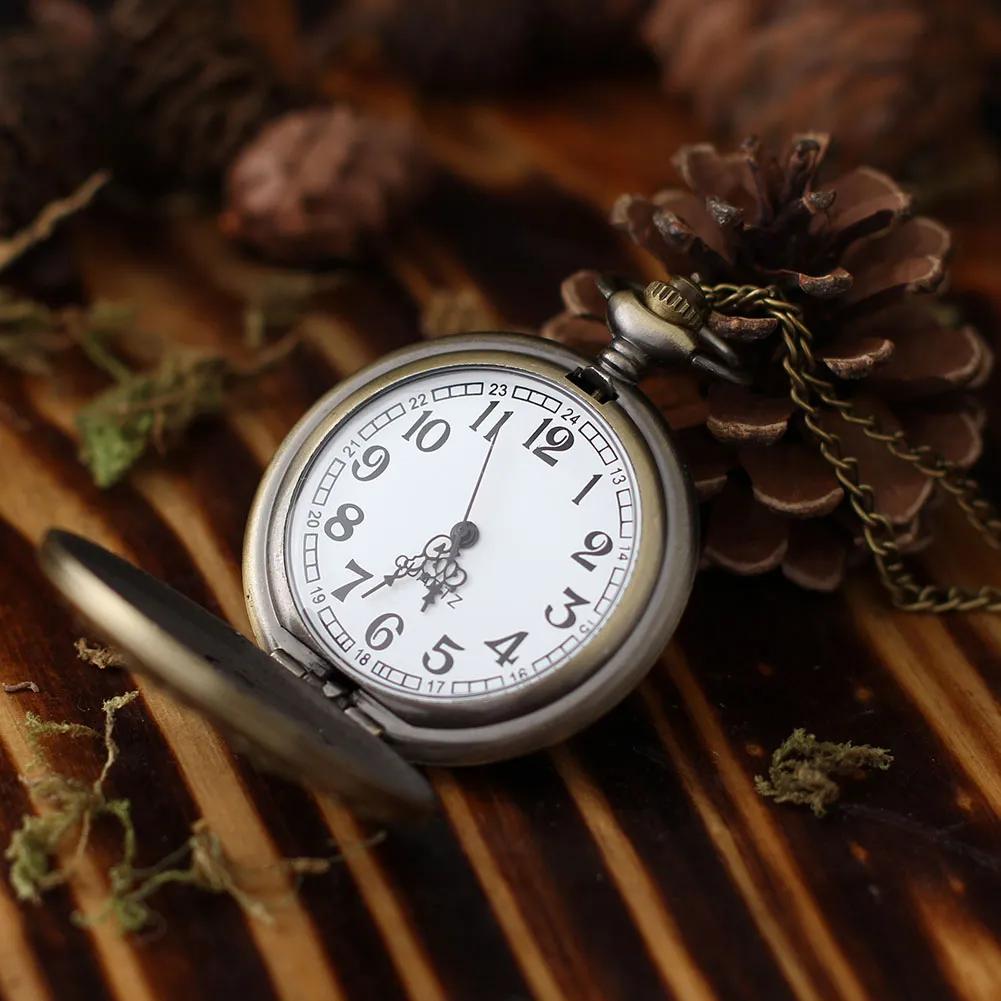 Vintage Steampunk Hollow Flower Quartz Pocket Watch Necklace Pendant Chain Clock Gifts FS99296y
