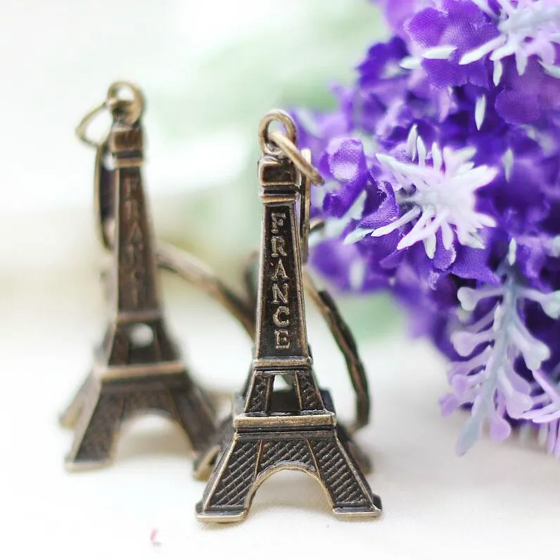 Torre Eiffel Chaveiro Retro Bronze Mini Decoração Torre Paris Tour Eiffel Chaveiro Porta-chaves Chaveiro Bolsa Feminina Charme Pingente G349J