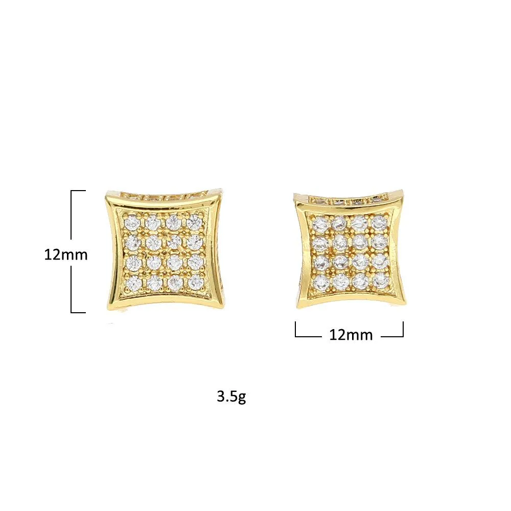 Novos homens jóias brincos hip hop zircônia cúbica diamante moda cobre branco ouro cheio de cristal earring305z