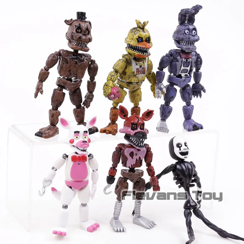 Fnaf Five Nights At Freddy's Nightmare Freddy Chica Bonnie Funtime Foxy Pvc Action Figures Giocattoli 6 pezzi / set C19041501