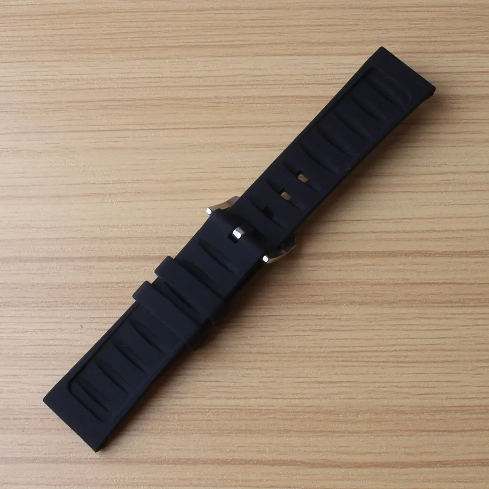 Zwarte Horlogebanden 12mm 14mm 16mm 18mm 19mm 20mm 21mm 22mm 24mm 26mm 28mm Siliconen Rubber Horlogebanden stalen pin gesp zachte horloge b267K