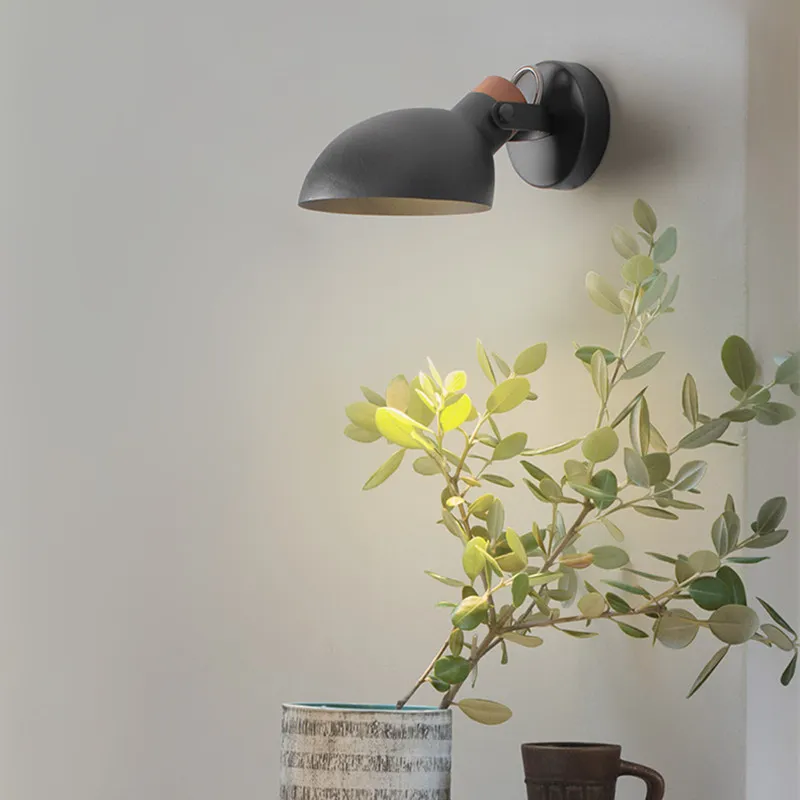 Lampes murales LED avec interrupteur à tirette Style européen Macarons minimaliste salon chambre lecture lampe de chevet en bois massif rotatif S240y