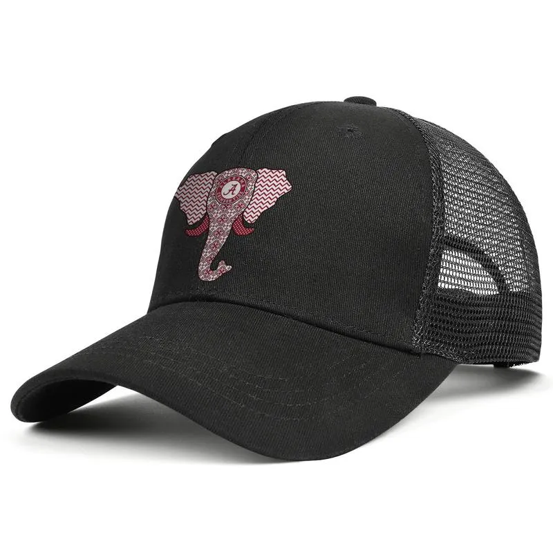الشعار الأمريكي الأسود والرجال والنساء سائق الشاحنة أنماط مخصصة قبعات شبكية خمر خمر الفريق في Elephant6507672