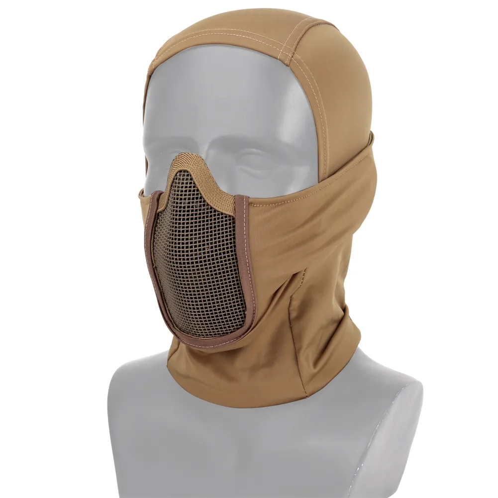 Couvre-chef tactique masque Airsoft demi-visage masque en maille cyclisme chasse Paintball masque de protection ombre combattant casque 1851595