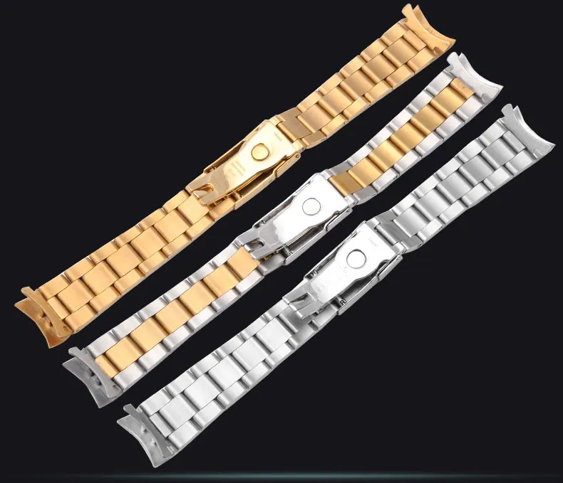Для Rolex Sub Watch 20 -миллиметровый промежуточный лак серебряного золота новые мужчины изогнутые конец часа браслет Bracelet Nearless ST270R