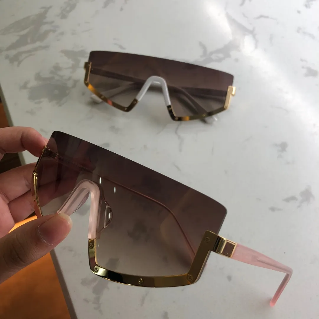 Seksowne lady okulary przeciwsłoneczne projektant popularny pół okularów przeciwsłonecznych metalowe kobiety gogle gradient okulary przeciwsłoneczne One Piece Kobietowe lustro sh276k