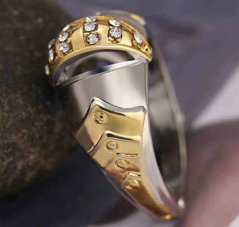 Роскошное дизайнерское модное креативное кольцо в форме рта рыбы из золотого сплава, европейские и американские мужские аксессуары r198N
