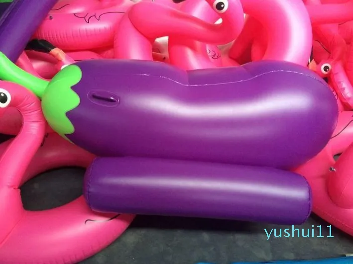 Весь-190 см 75-дюймовый гигантский надувной поплавок для бассейна с баклажаном 2018 Лето езда на воздушной доске Плавающий плот-матрас Водные пляжные игрушки 334u