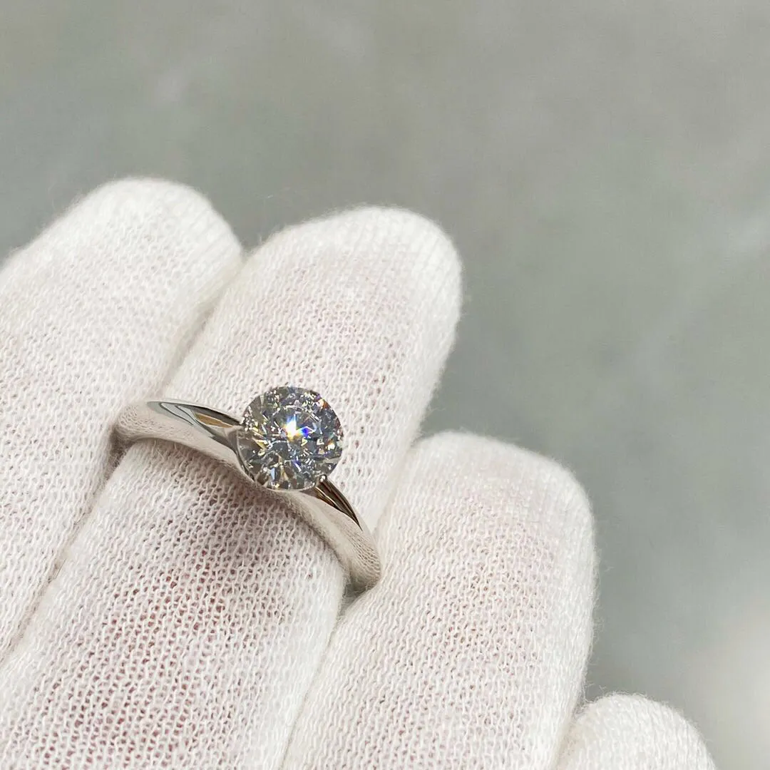 Har stämpelklo 1-3 karat cz diamant 925 sterling silver ringar anelli för kvinnor gifter sig med bröllop förlovningsringar set älskare gåva je295g
