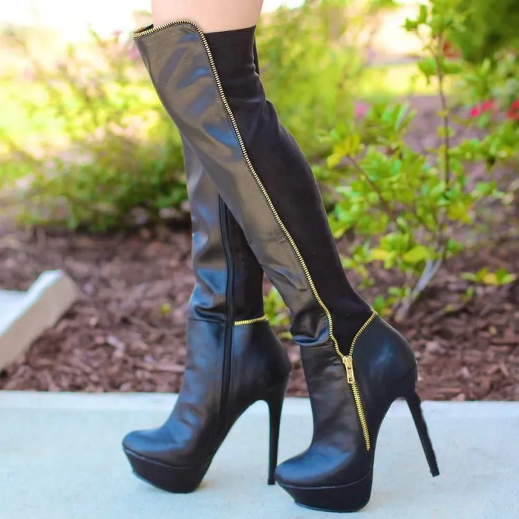 High heels sales stiefel plateau