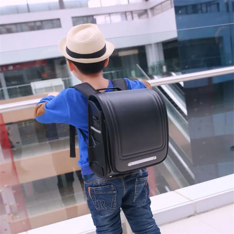 Funatom 2019 New School Bags Orthopedic Backpack For Boys and Girls Waterproof PU Randoseru Backpack Japan Student Bag283h