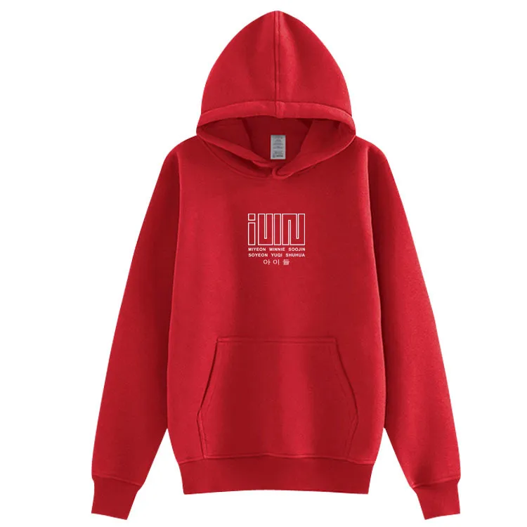 Unisex kpop g i-dle GIDLE albümü tüm üye isim baskı kazak hoodies polar / ince gevşek moda sweatshirt T200407 yaptım