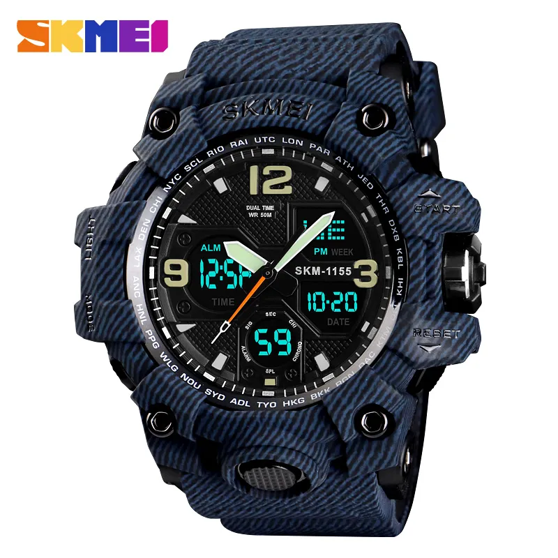 Skmei Top Luksusowe armia kamuflaże zegarki dla mężczyzn kwarcowy Waterproof Sport Watch Mężczyzna Relogios Masculino Na ręce